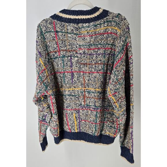 Vintage Boston Traders Linen Blend Classic Tennis Sweater Mens Large V-Neck - Picture 4 of 8